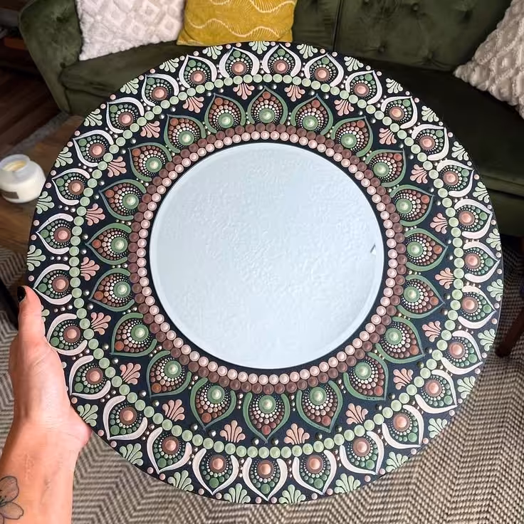 آینه نقطه کوبی شده دست ساز 