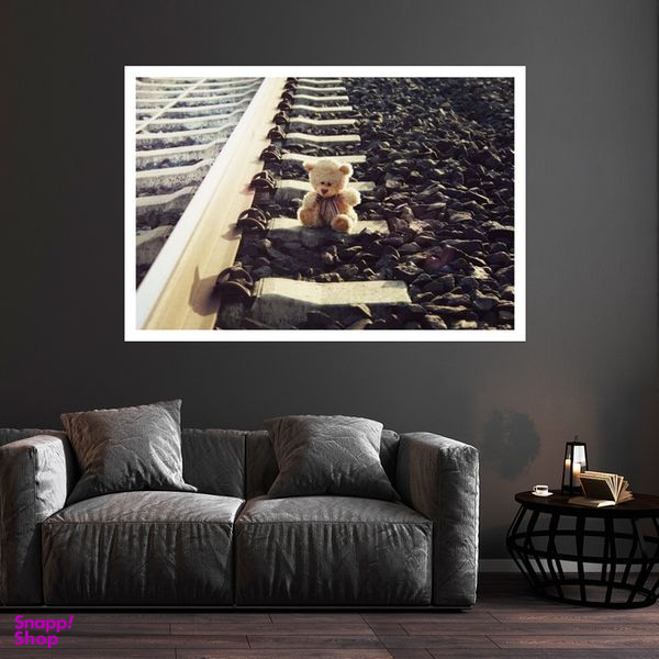 تابلو بکلیت طرح خرس عروسکی مدل قاب شاسی W-s8494