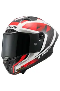 کلاه کاسکت موتورسیکلت سفید THUNDER CARBON GP AERO RAUTE ایمنی قرمز LS2