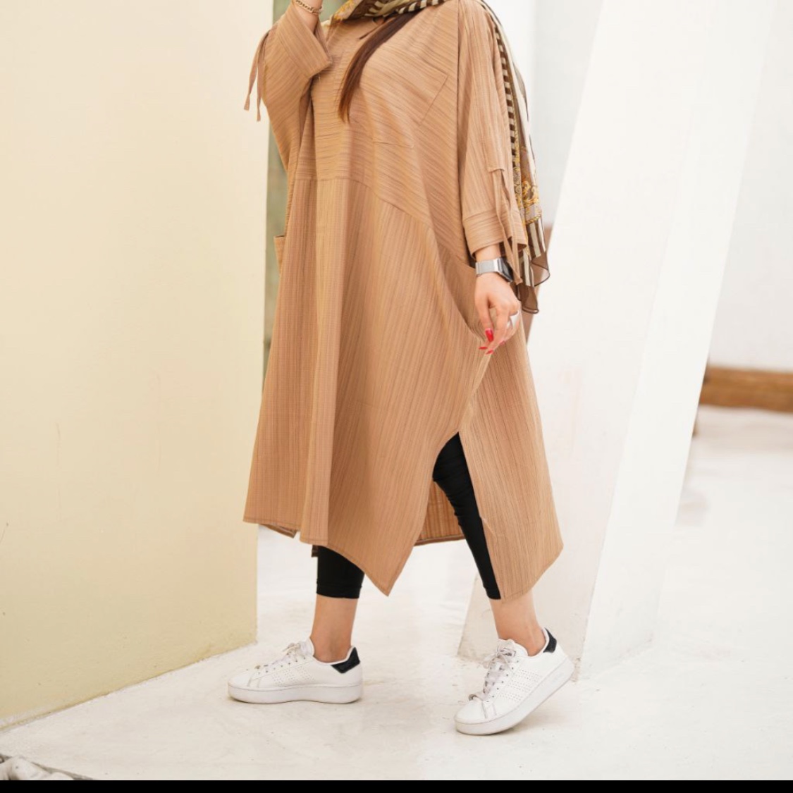 مانتو کفتان سه جیب آستین گتر دار