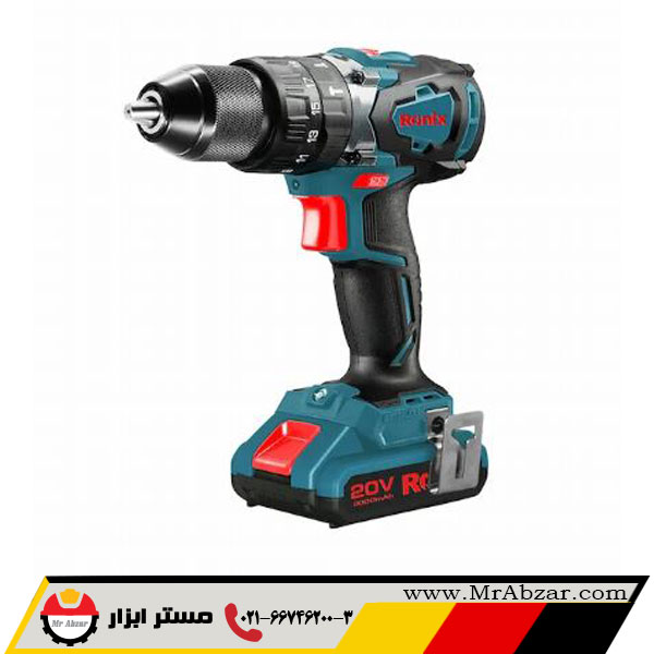 کیت دریل پیچ گوشتی چکشی شارژی براشلس 20 ولت 8905k رونیکس