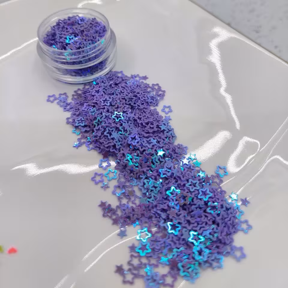 پولک یا گلیتر وارداتی مدل ستاره ای بنفش