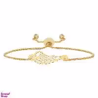 دستبند طلا 18 عیار طرح پر مدل D5