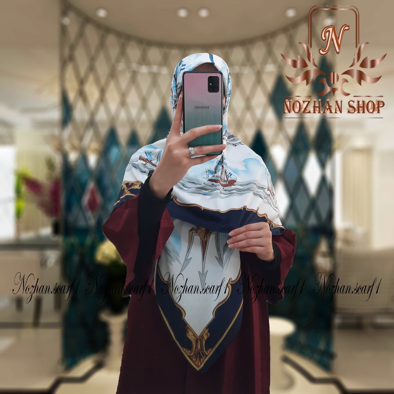 روسری ابریشم کجراه کد(254)