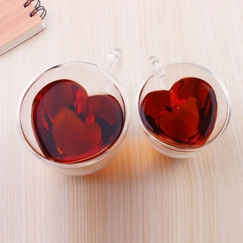 لیوان دوجداره قلبی یک عددی