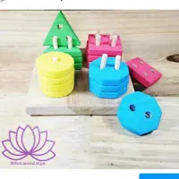 اسباب بازی فکری هوشکل چوبی دست ساز برند نیلو تویز