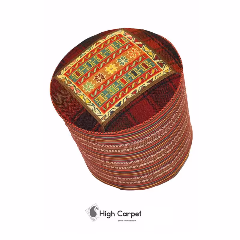 پاف صندلی دایره  گلیم دوزی شده  کد 1175