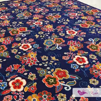 گلیم ماشینی 6 متری طرح دنیا سرمه ای