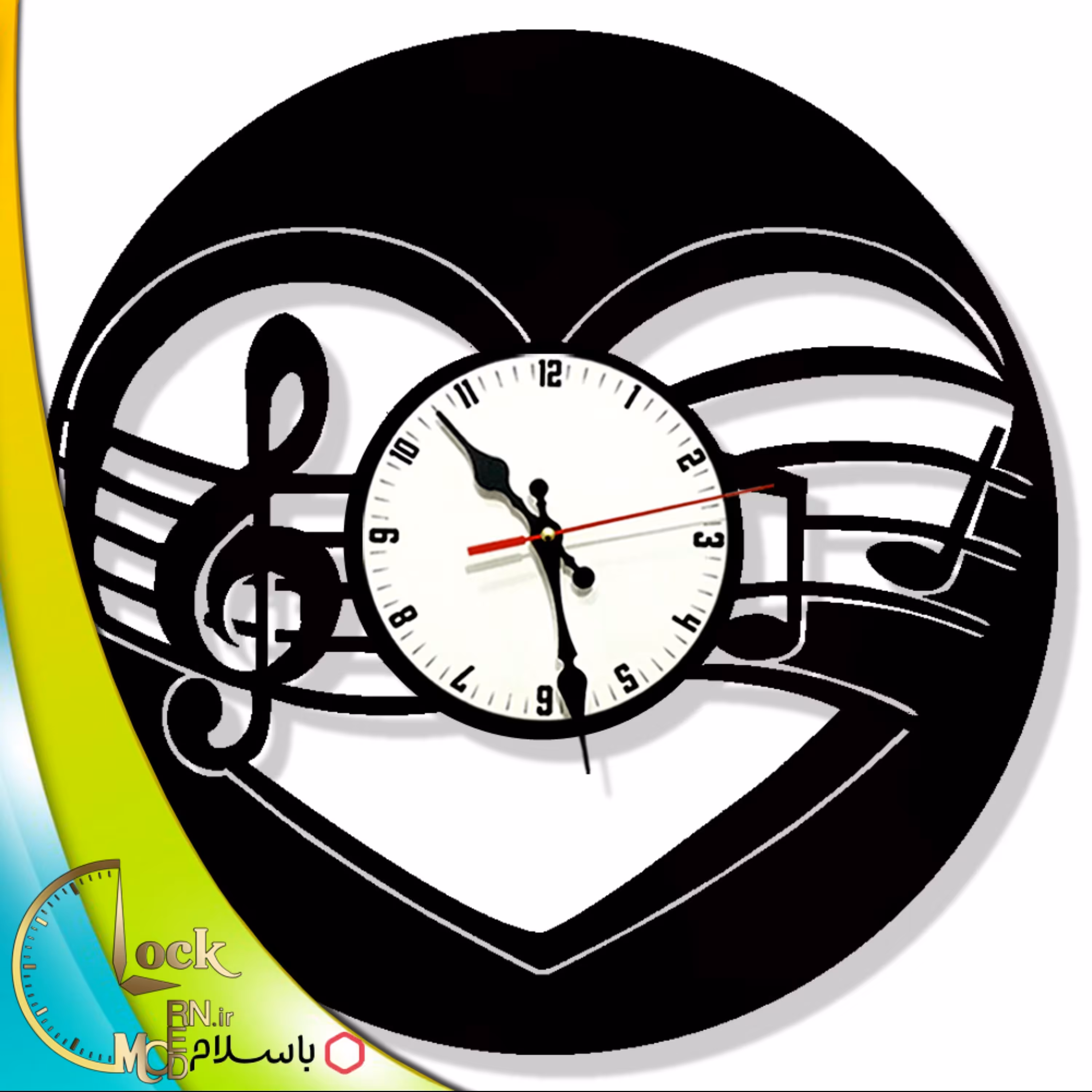 ساعت دیواری طرح موسیقی کد 758 (پس کرایه)