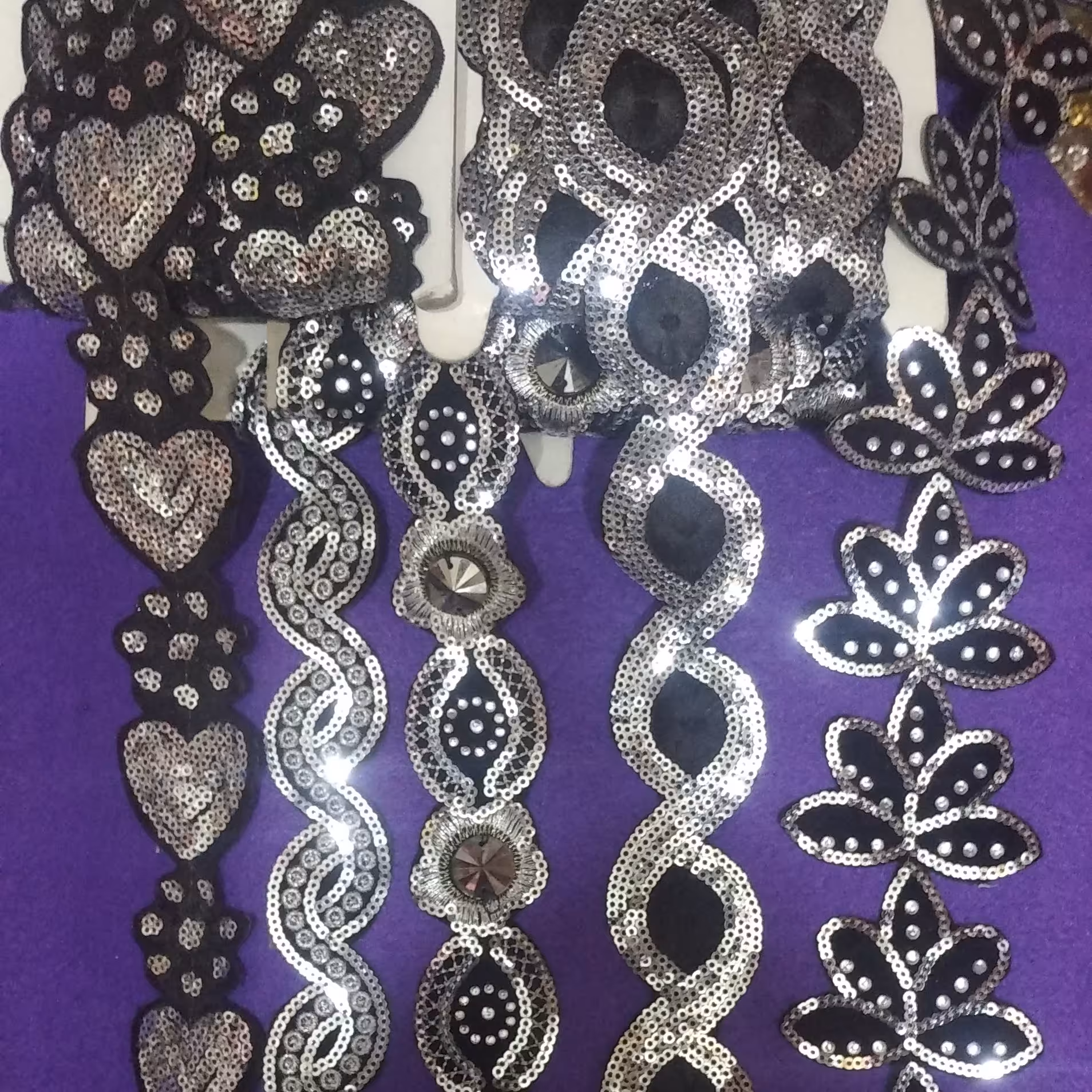 نوارهای تزیینی مشکی نقره ای 1 متر حراج حراج 