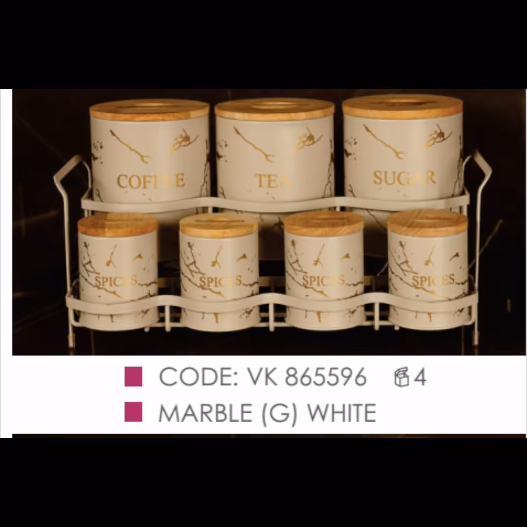 ست پاسماوری 8 پارچه برند BVK  کد 865596 رنگ سفید ماربل طلایی