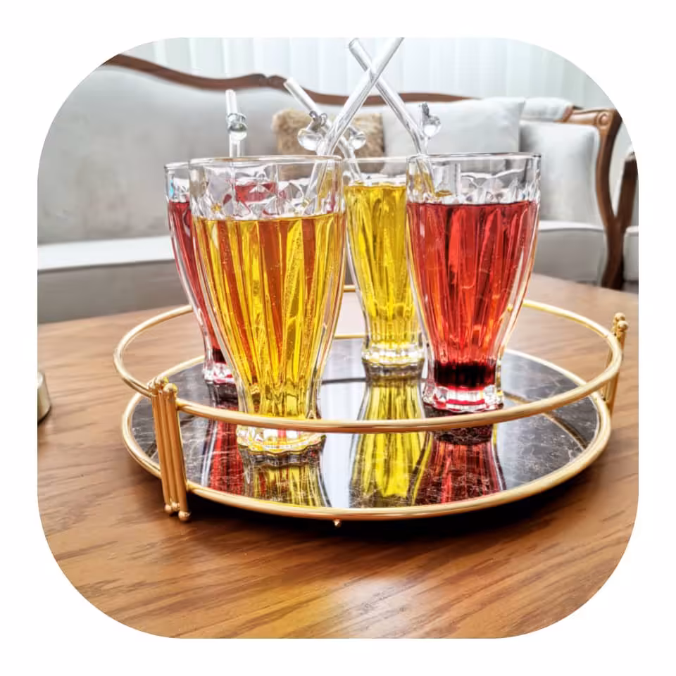 سینی گرد نقره ای مدل ماربل