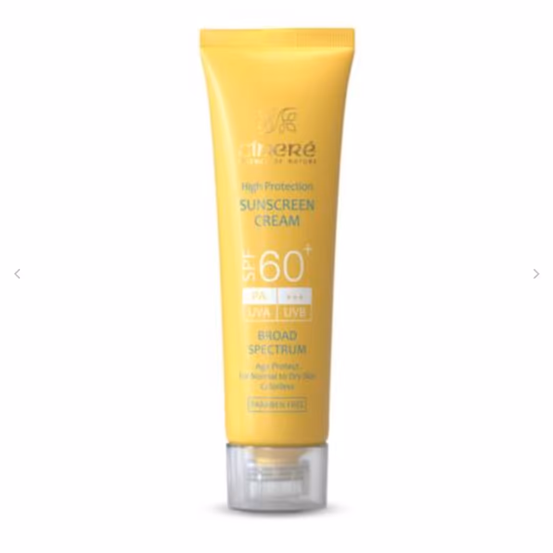 کرم ضد آفتاب سینره بدون رنگ SPF60 مناسب پوست های معمولی تا خشک