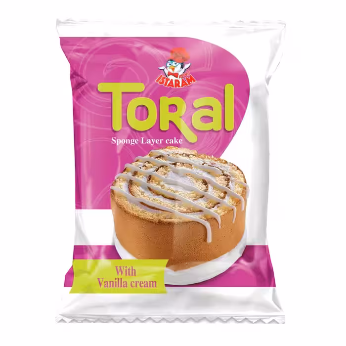 رول کیک روکش سفید ایسترم - 65 گرم بسته 24 عددی