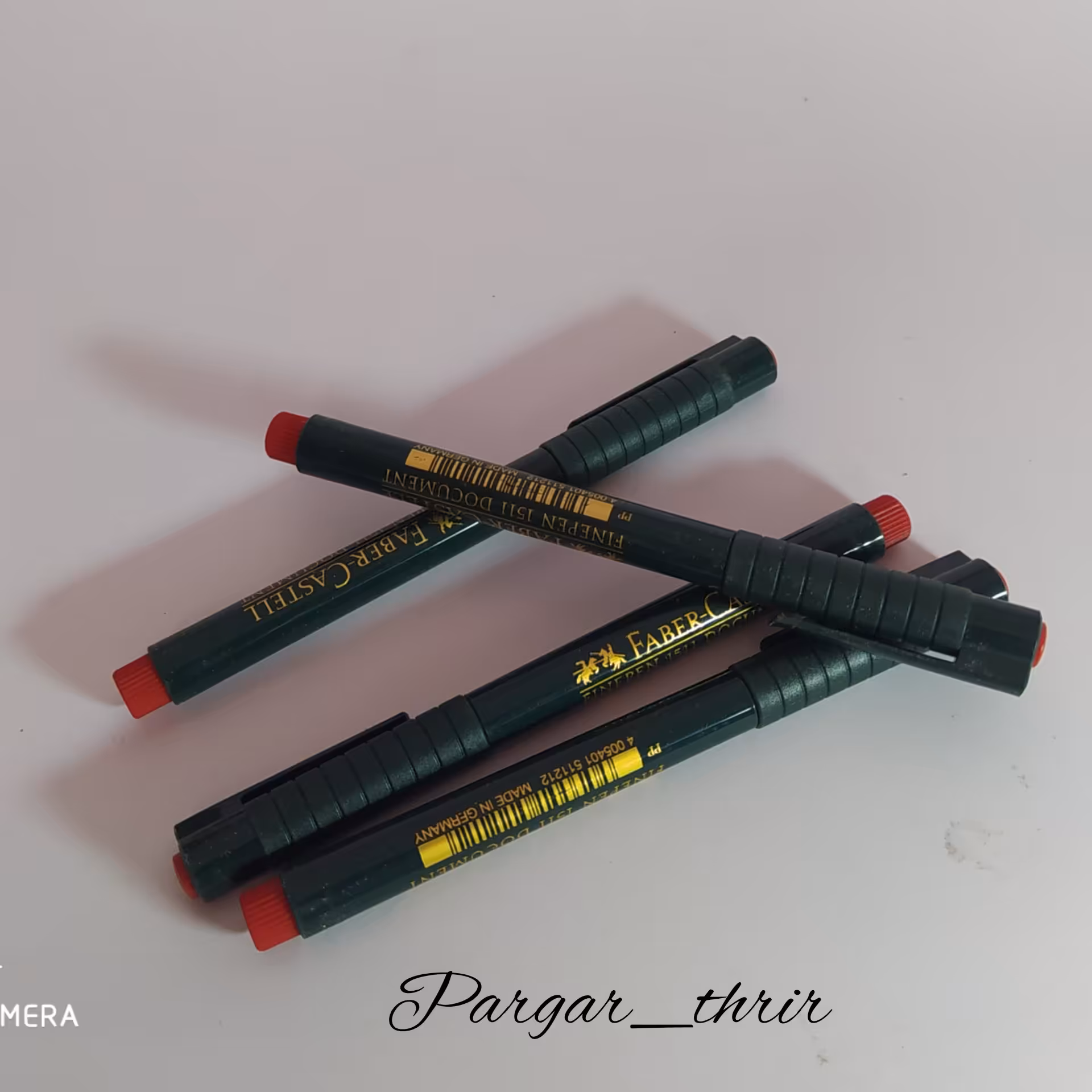 3 عدد خودکار روان نویس قرمز فابرکاستل finpen(اصلی)