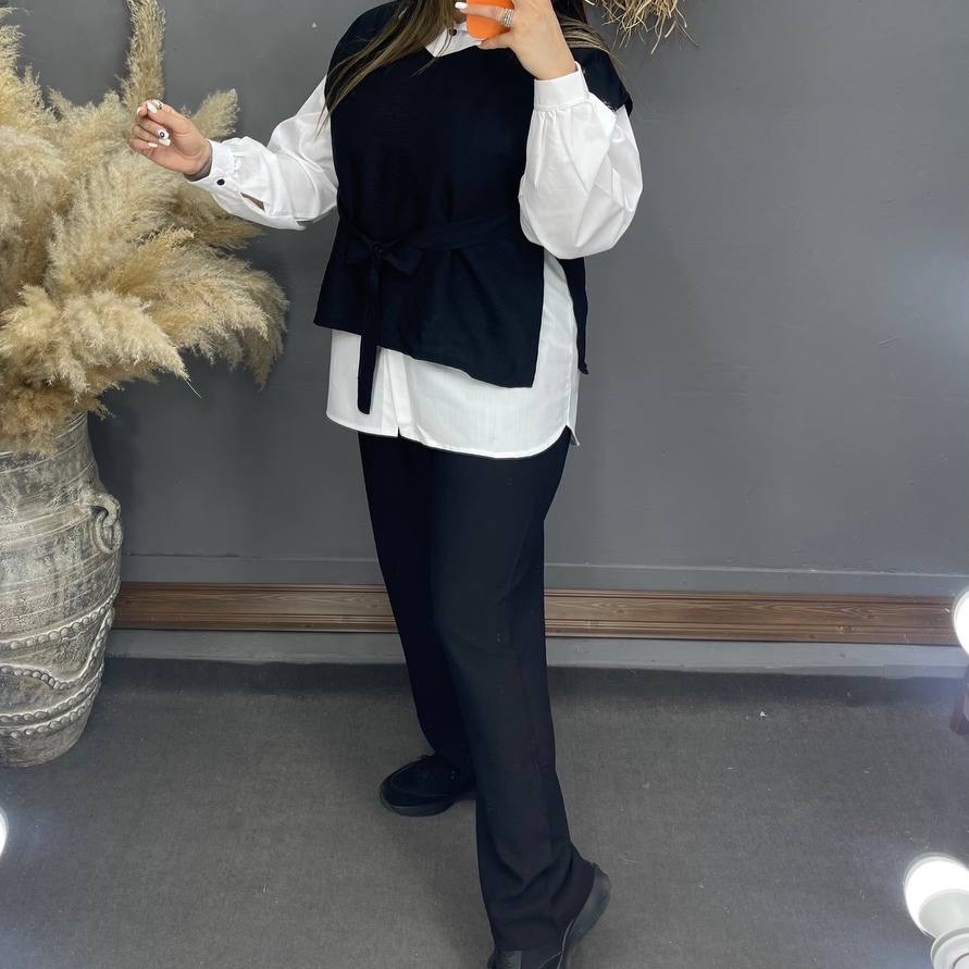 تونیک مانتو دخترانه تونیک مانتو زنانه ست سه تیکه (شومیز داکرون شلوار و وست کرسپو )دخترانه ست سه تیکه خنک تابستانی زنانه 