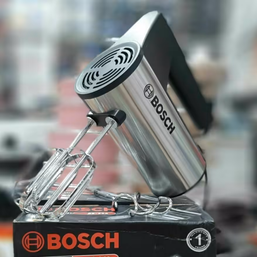 همزن برقی بوش با بدنه  استیل و 2 عدد سری تمام استیل