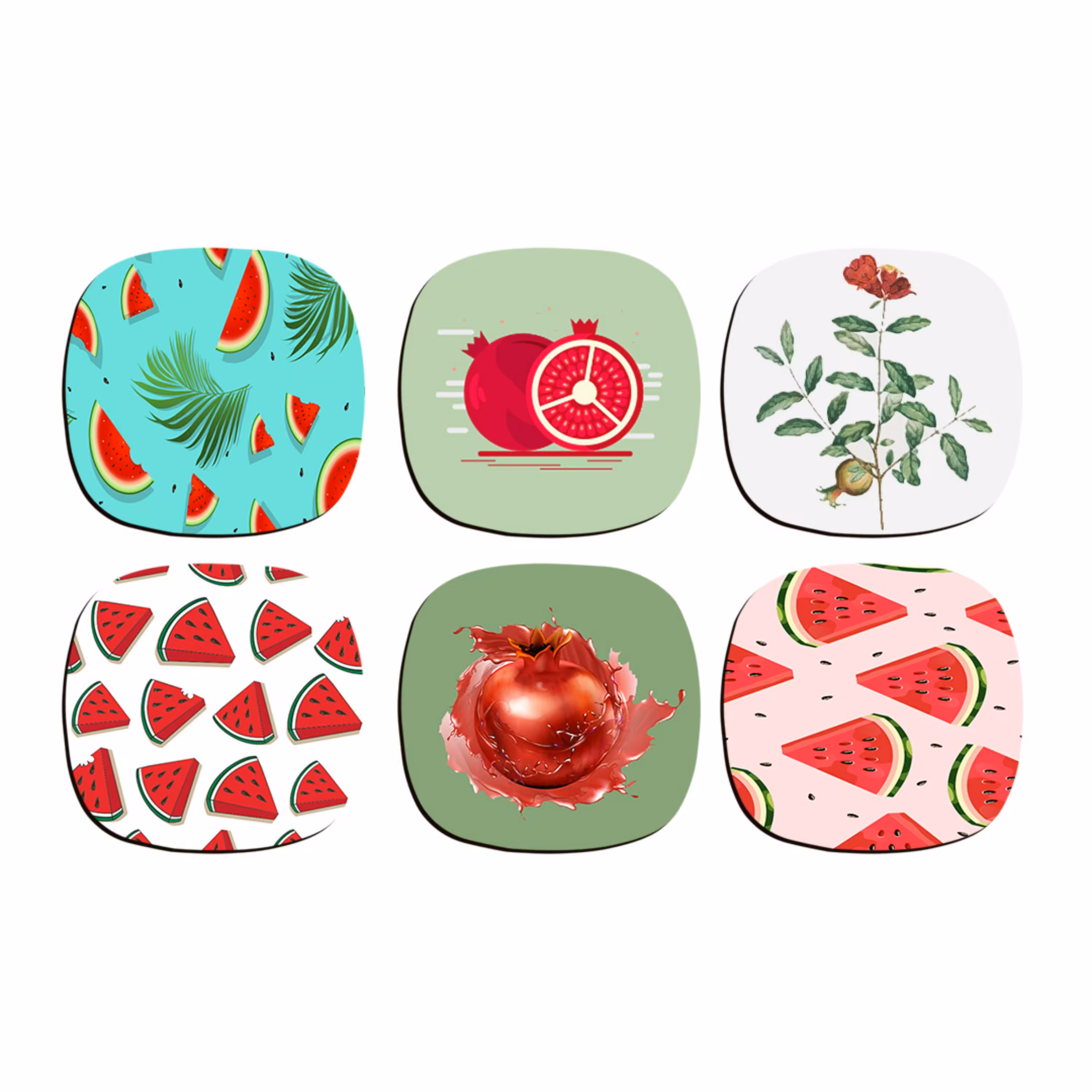 زیرلیوانی یلدا شش عددی چوبی کد 1