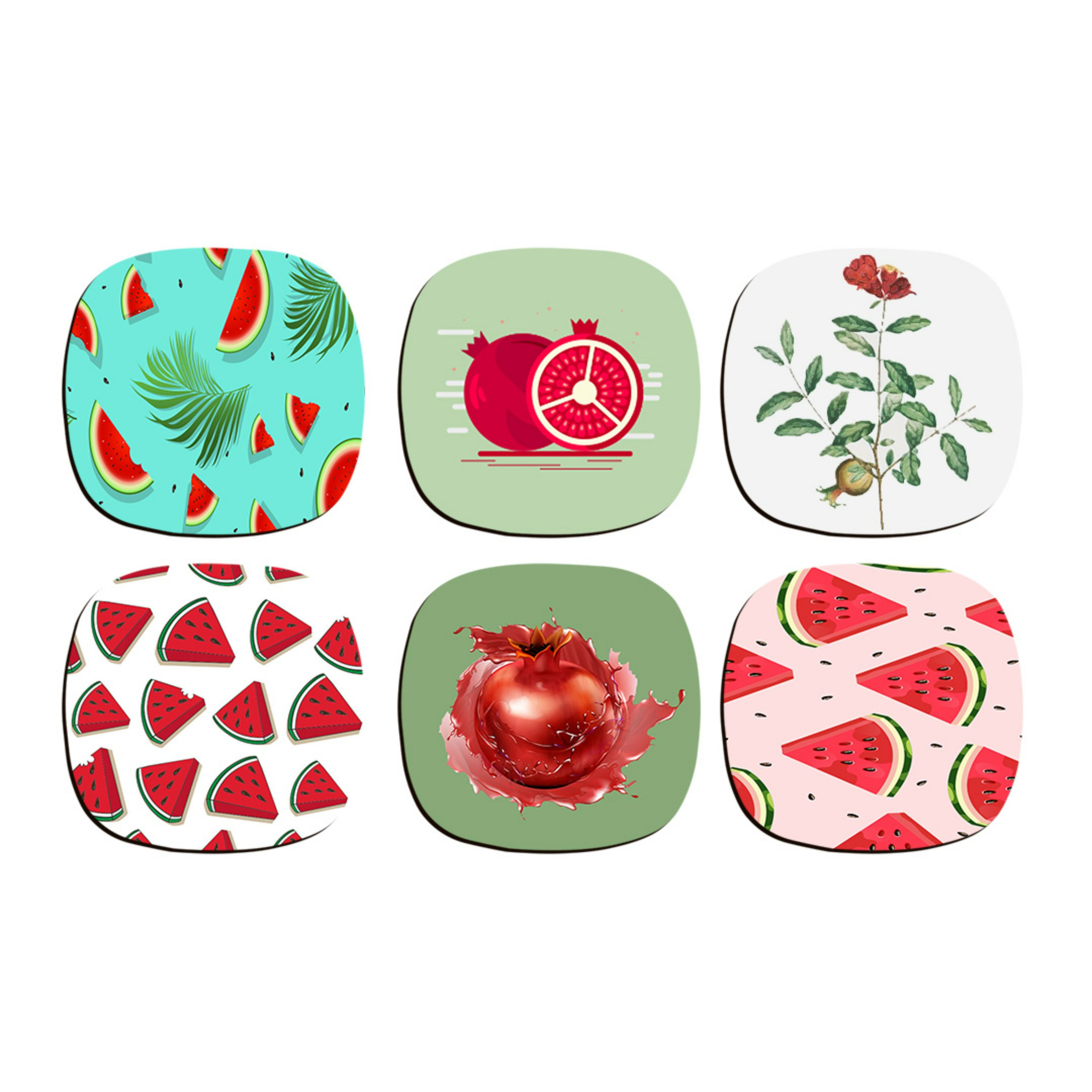 زیرلیوانی یلدا شش عددی چوبی کد 1