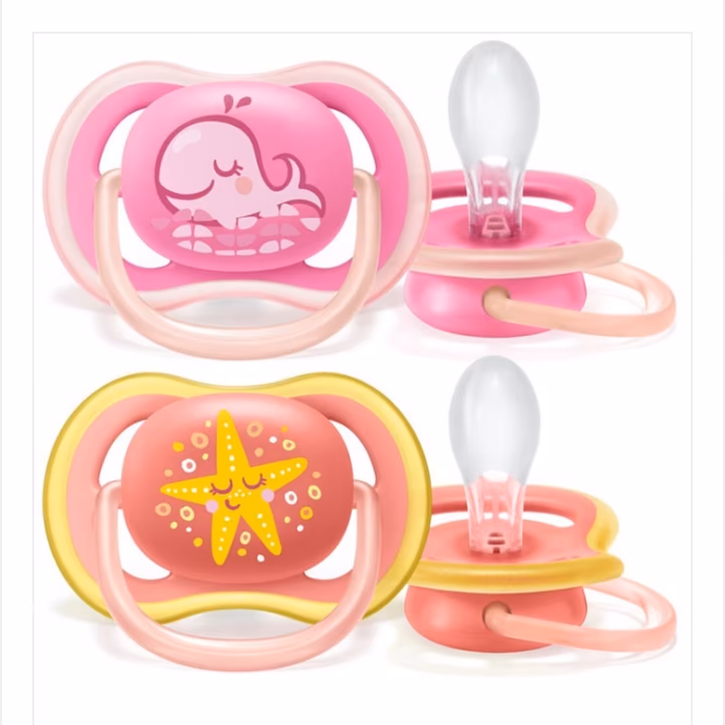 پستانک  الترا ایر  وال و ستاره صورتی اونت Avent