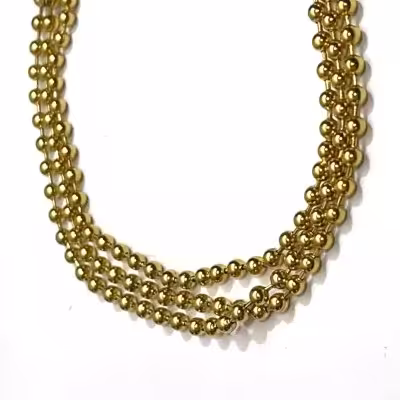 زنجیر ساچمه ای طلایی استیل