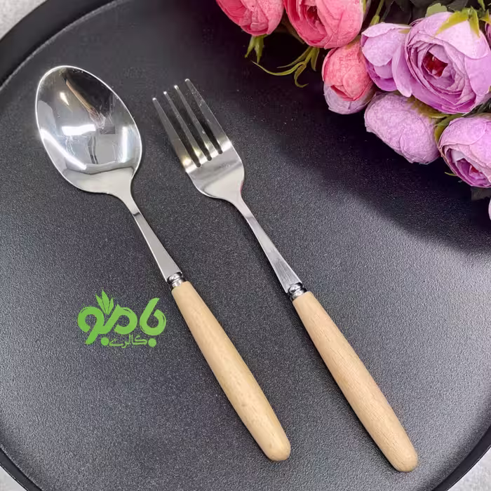 قاشق چنگال دسته چوبی