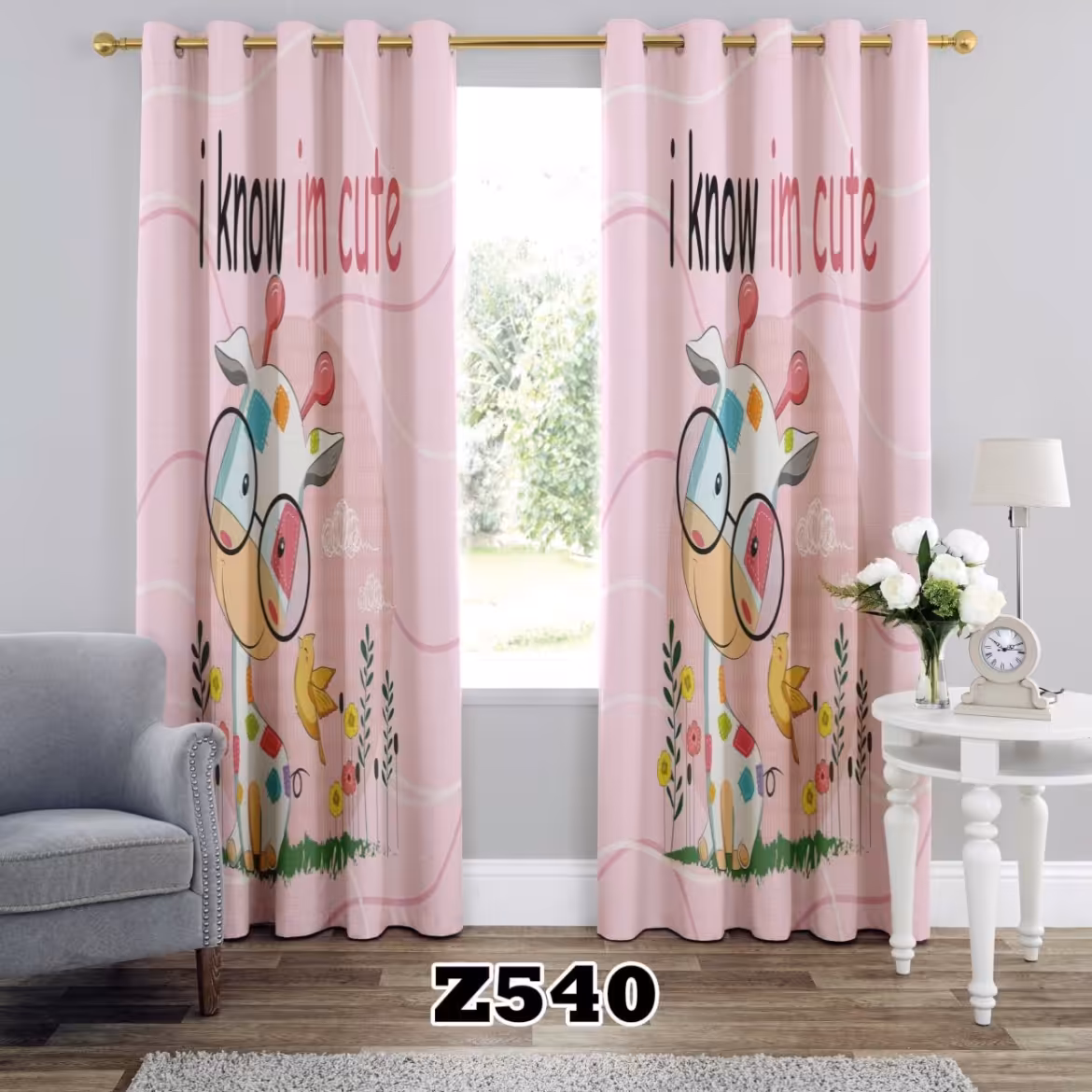 یک عدد پنل پرده اماده طرح کارتونی  z540