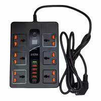 چند راهی برق و محافظ برق برند ایزن دارای 6 پورت USB و PD