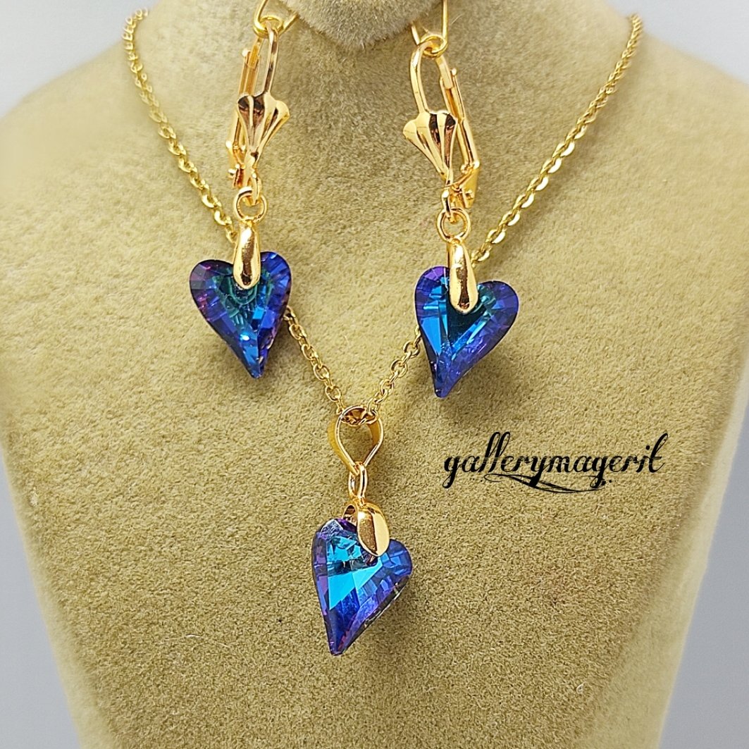 نیم ست جدید و زیبای سوارفسکی بسیار شیک و با یک زنجیر اشانتیون