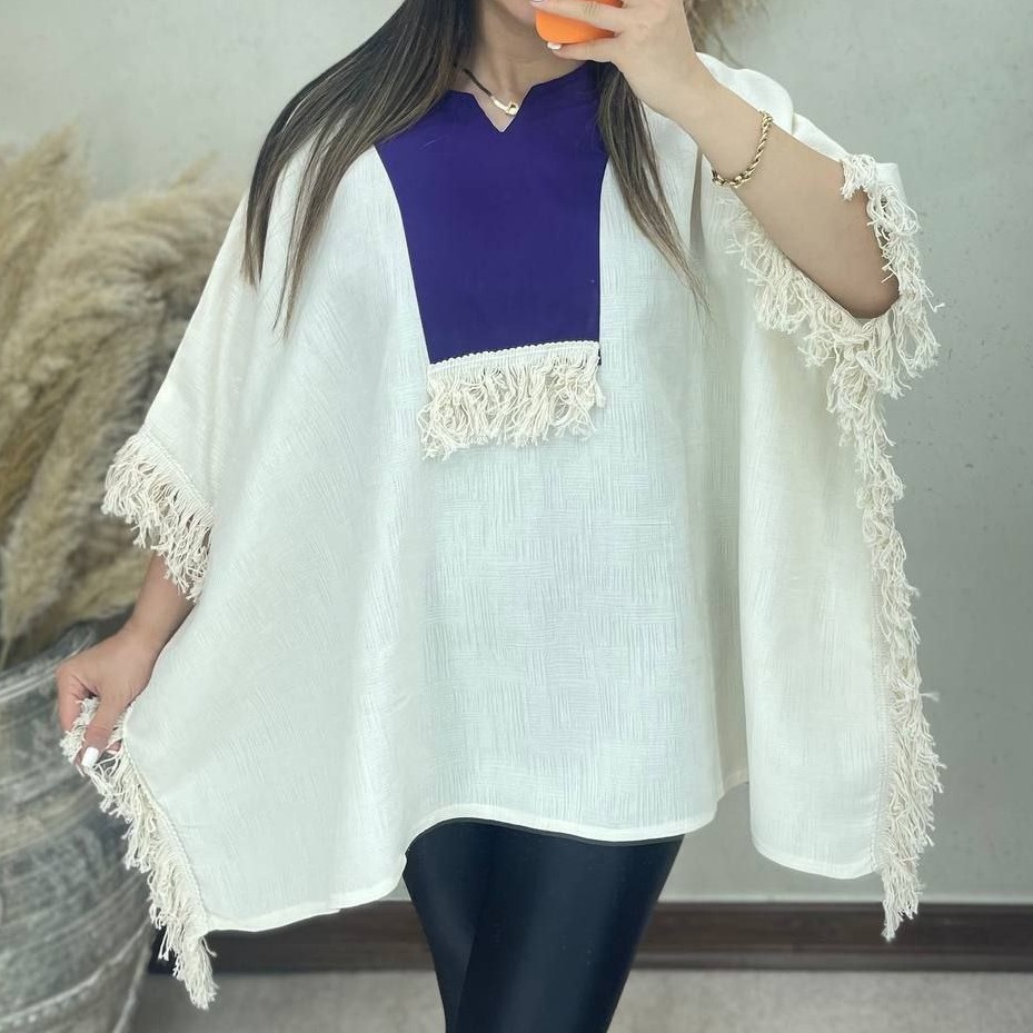 مانتو پانچ ریش دار 