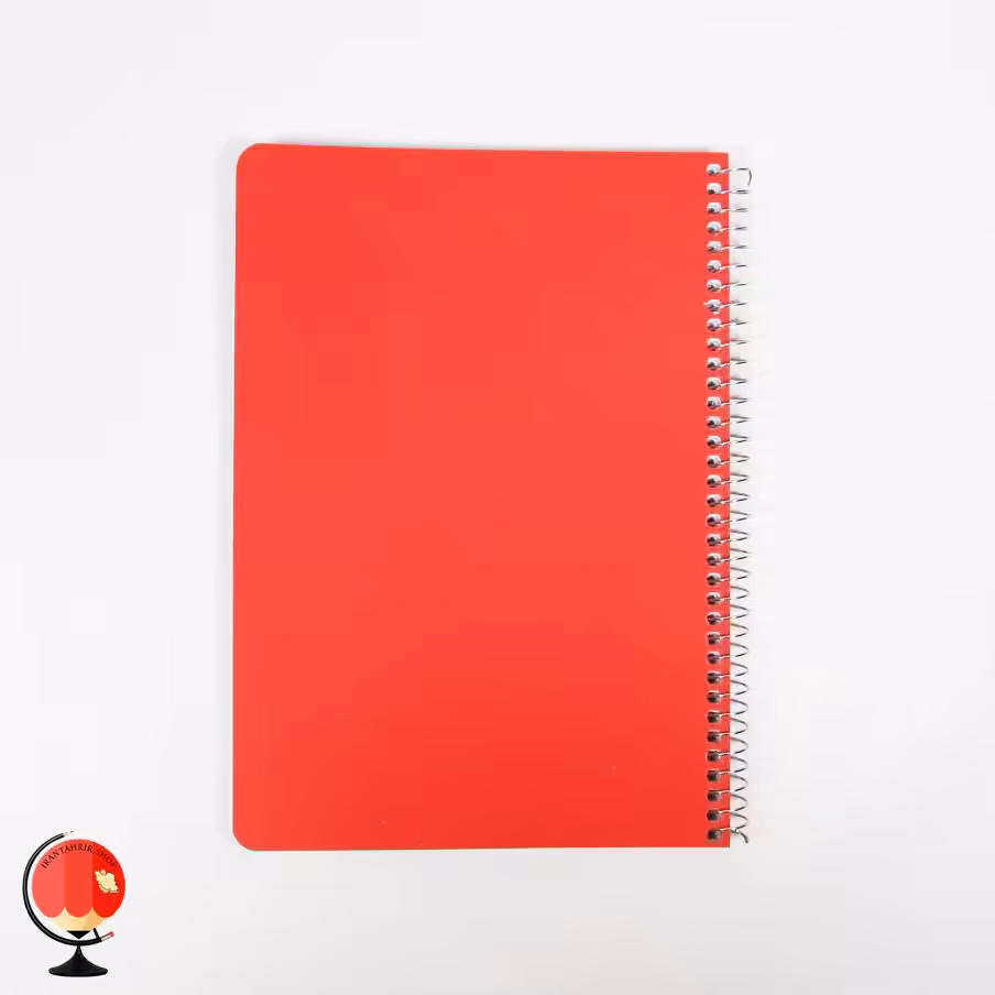 دفتر مشق 100 برگ سیمی جلد طلقی رنگی قرمز آتی