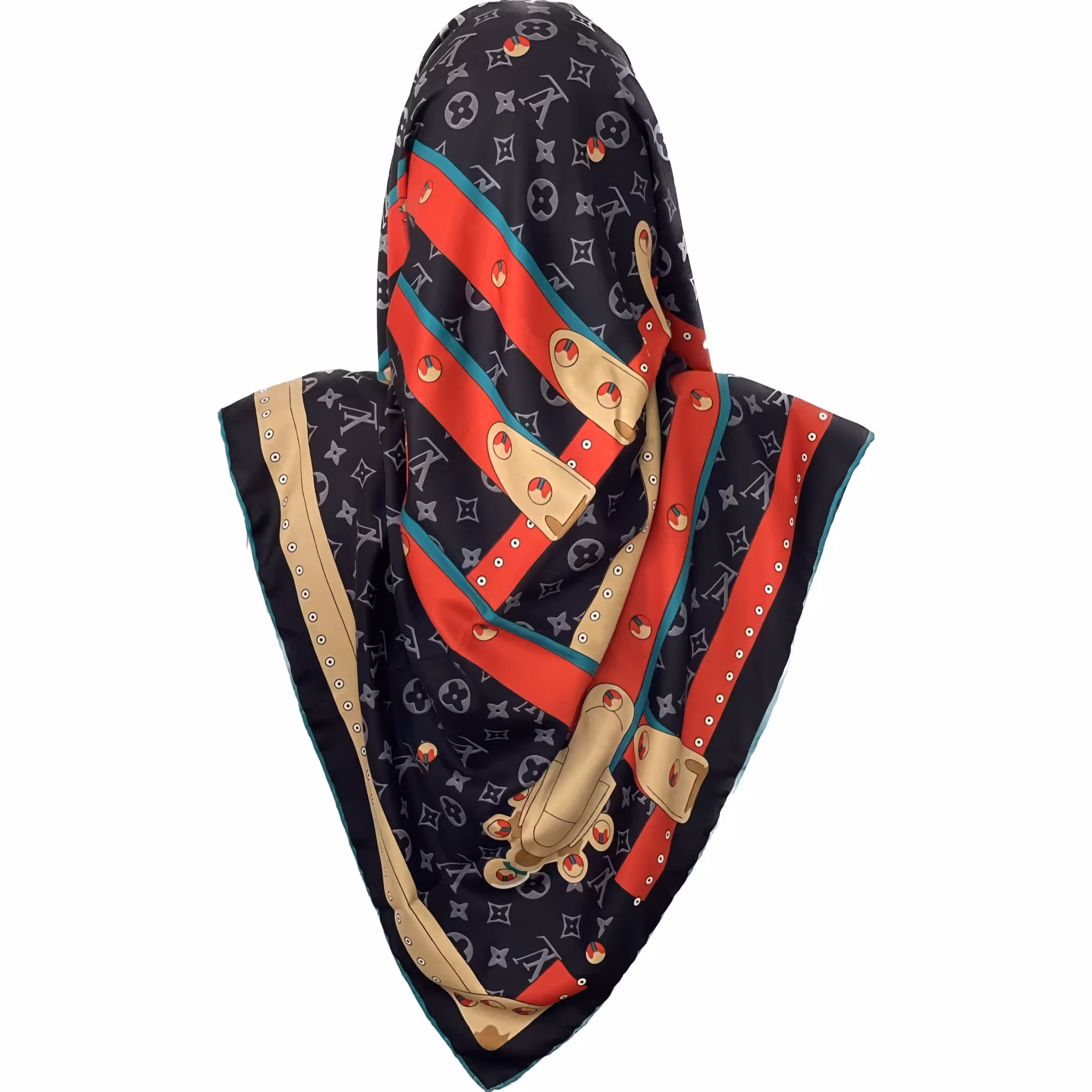 روسری ساتن نخ طرح مارک