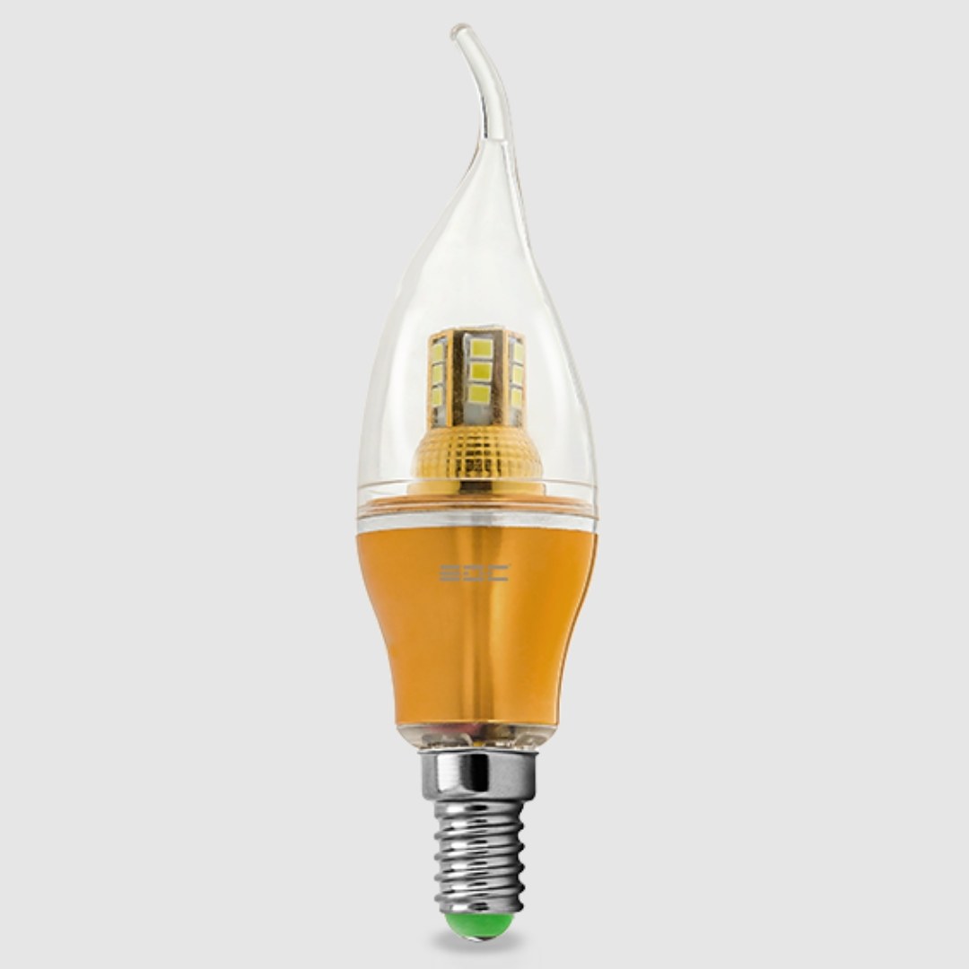 لامپ SMD شمعی اشکی شفاف 5 وات EDCنور استاندارد (یخی)