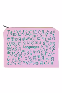 زیپ کیف سایز A4 Language صورتی دات نوت