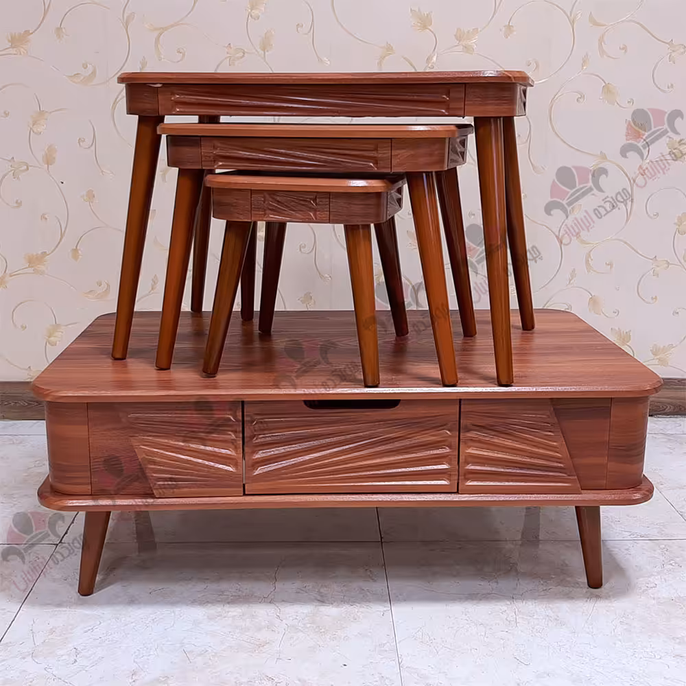 میز جلو مبلی عسلی ام دی اف ساده مدل لکسوس