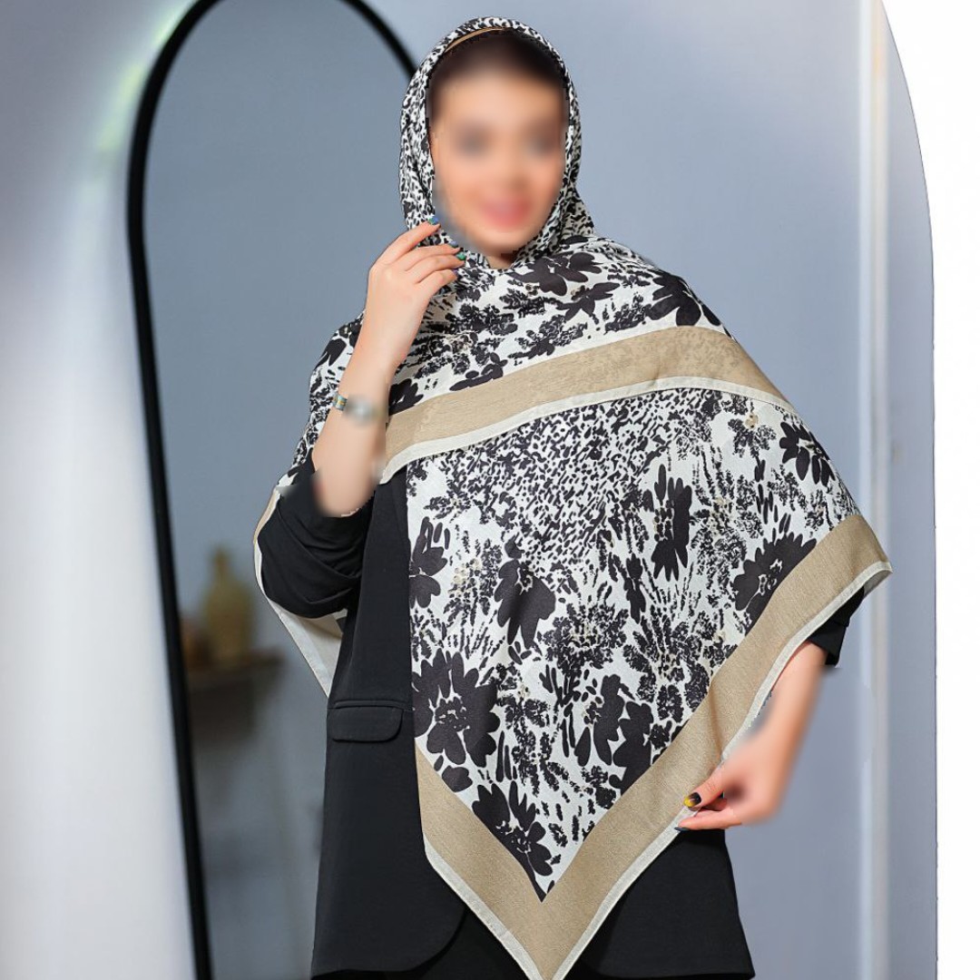 روسری نخی سیا اسکارف منگوله دار ارسال رایگان کد 110