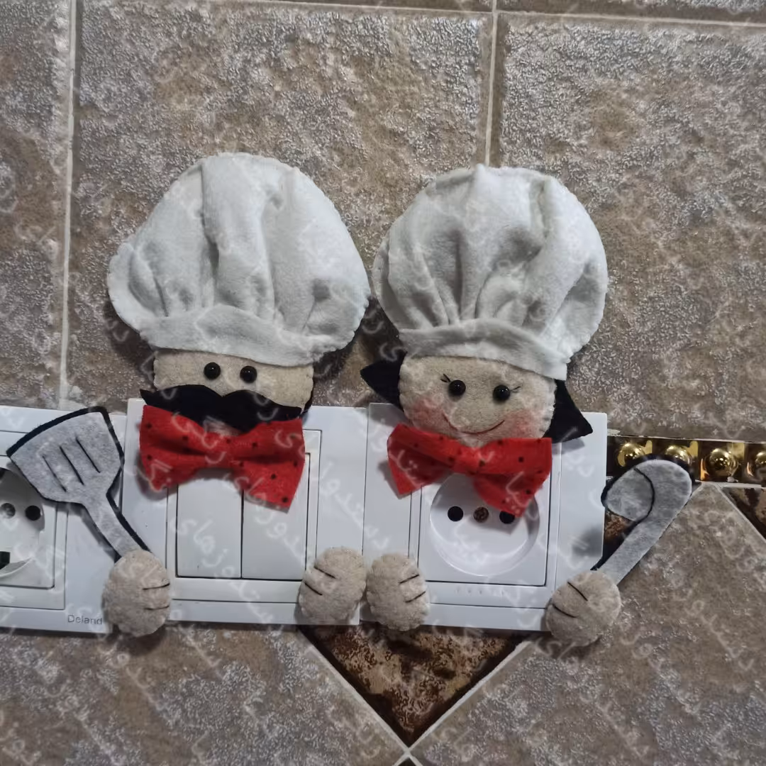 استیکر کلید و پریز برق آشپزخانه مدل سرآشپز  (جفت)