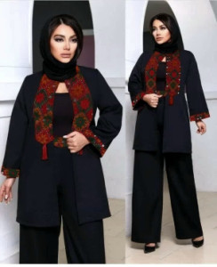 ست مانتو شلوار سنتی بوگاتی اسکاچی پری سیما
