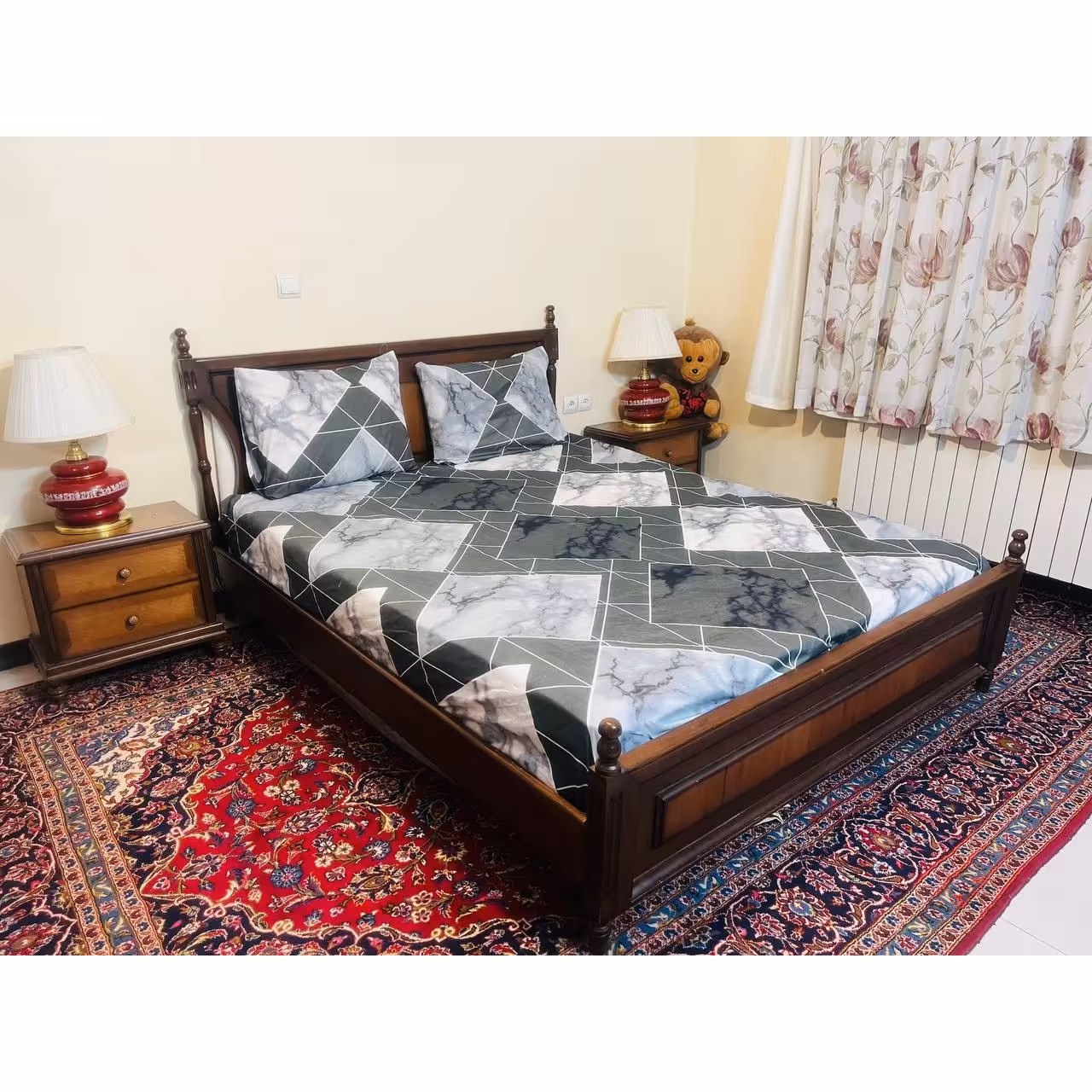 سرویس روتختی مدل کشدار طرح بونسا 2 نفره 3 تیکه کد 160