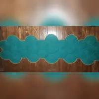 رومیزی قلاب بافی فیروزه ای طلایی