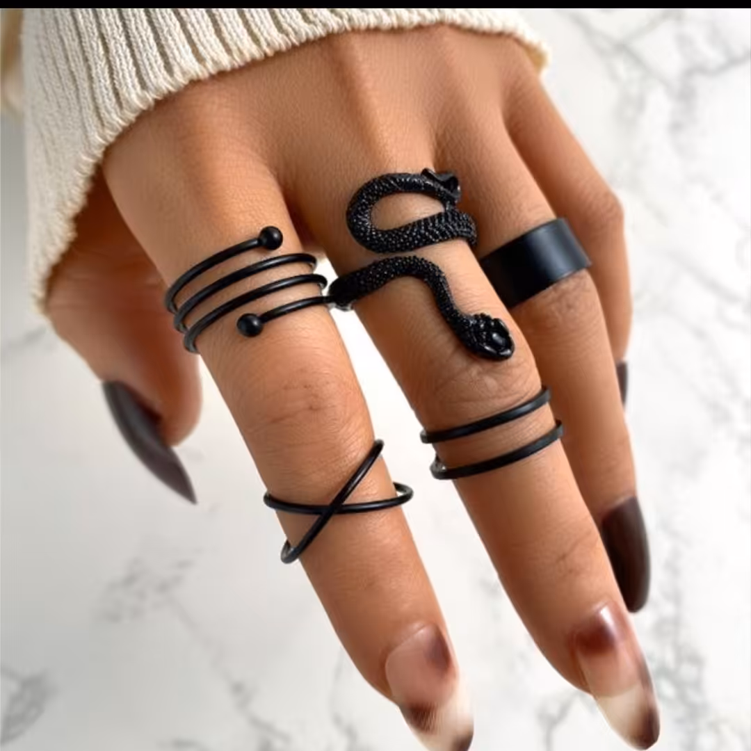 ست انگشتر  طرح مار