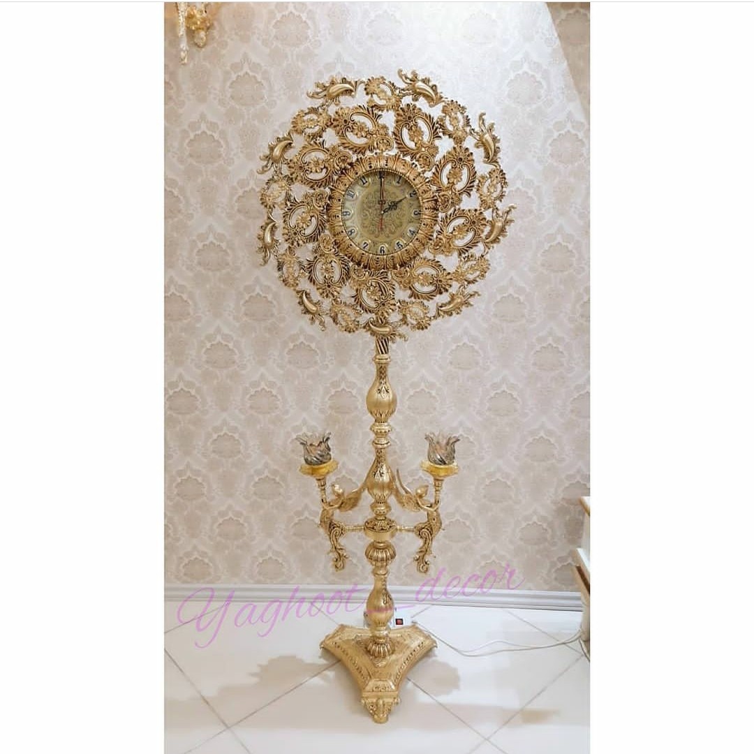 ساعت ایستاده تک ستون مدل آباژور  ملائکه (ارسال با باربری به صورت پس کرایه)