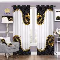 پرده پذیرایی دو قواره طرح اسلیمی کد S8760