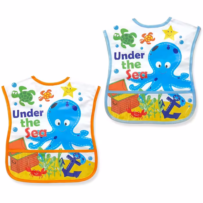 پیشبند غذاخوری پلاستیکی بچه گانه تک عددی طرح هشت پا لیون بیر Lion Bear