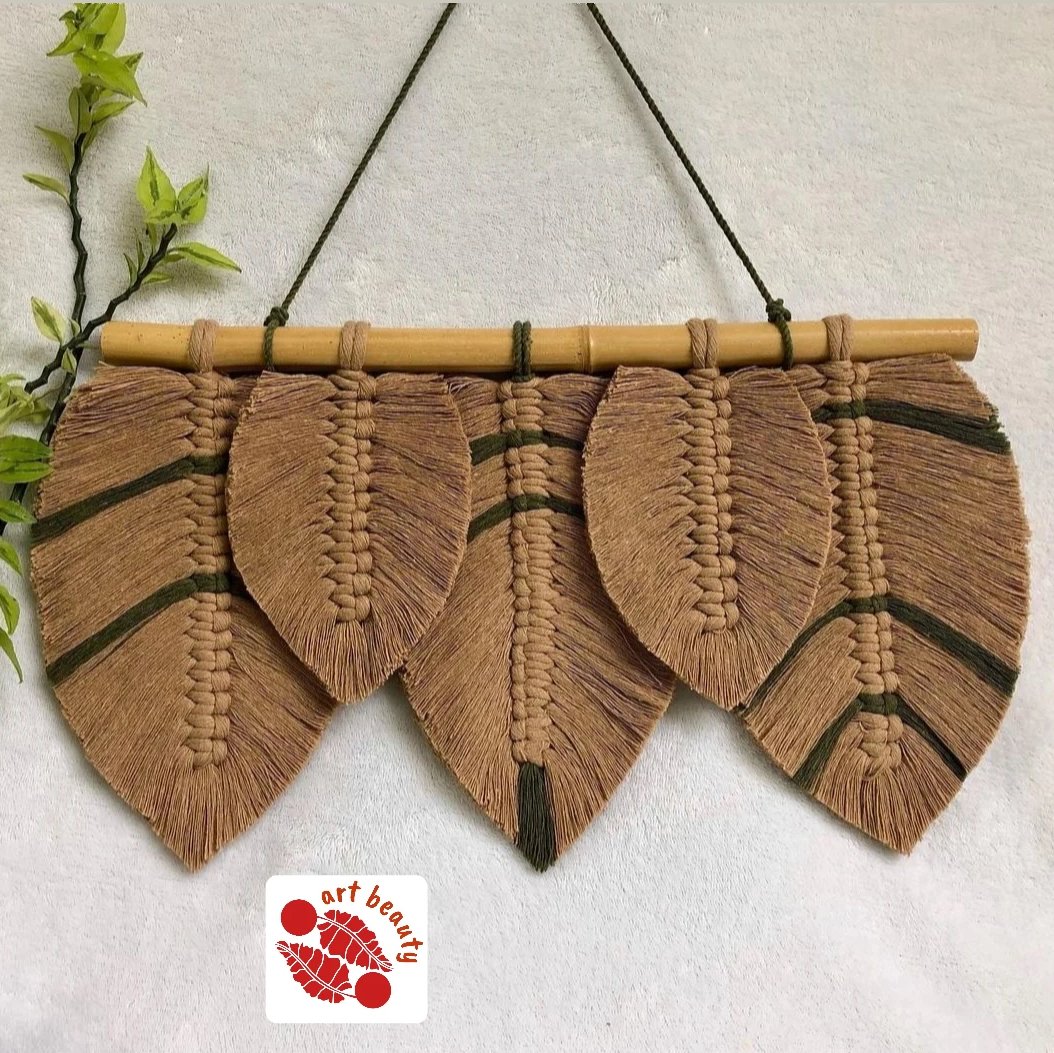 دیوارکوب مکرومه بافی ترکیبی دورنگ