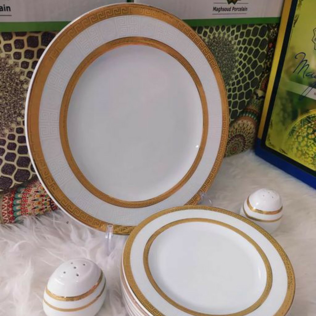 پیش دستی نه پارچه چینی مقصود طرح ورساچه لب طلایی