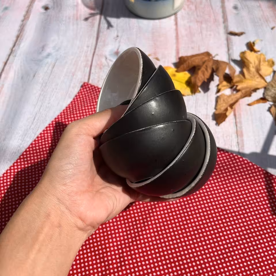 ست 6 عددی سس خوری مشکی مات