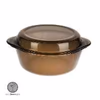 قابلمه گرد شیشه ای دودی سایز متوسط بورجام کد 59003