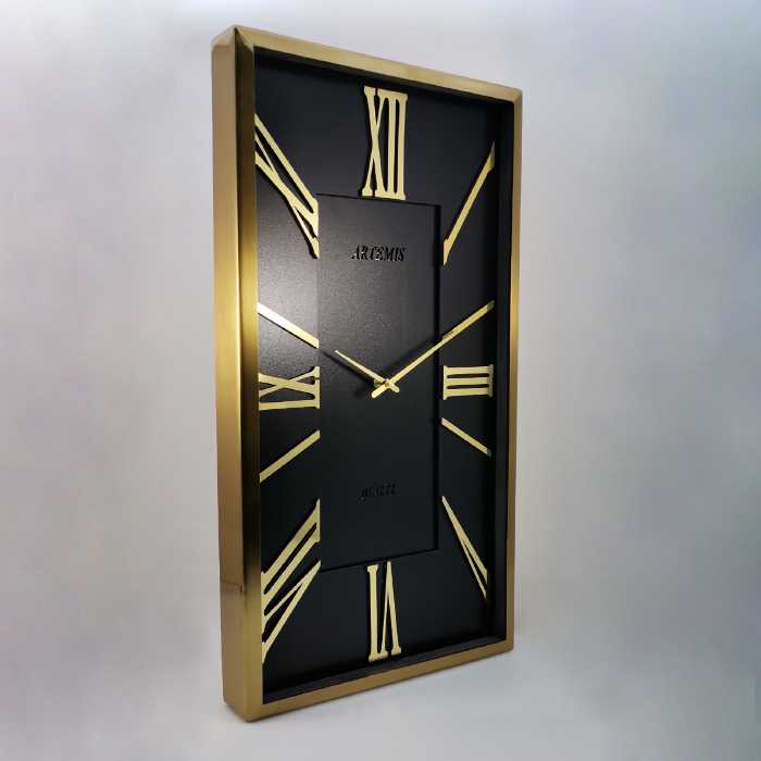 ساعت دیواری آرتمیس مدل 2028 گلد (طلایی) صفحه مشکی