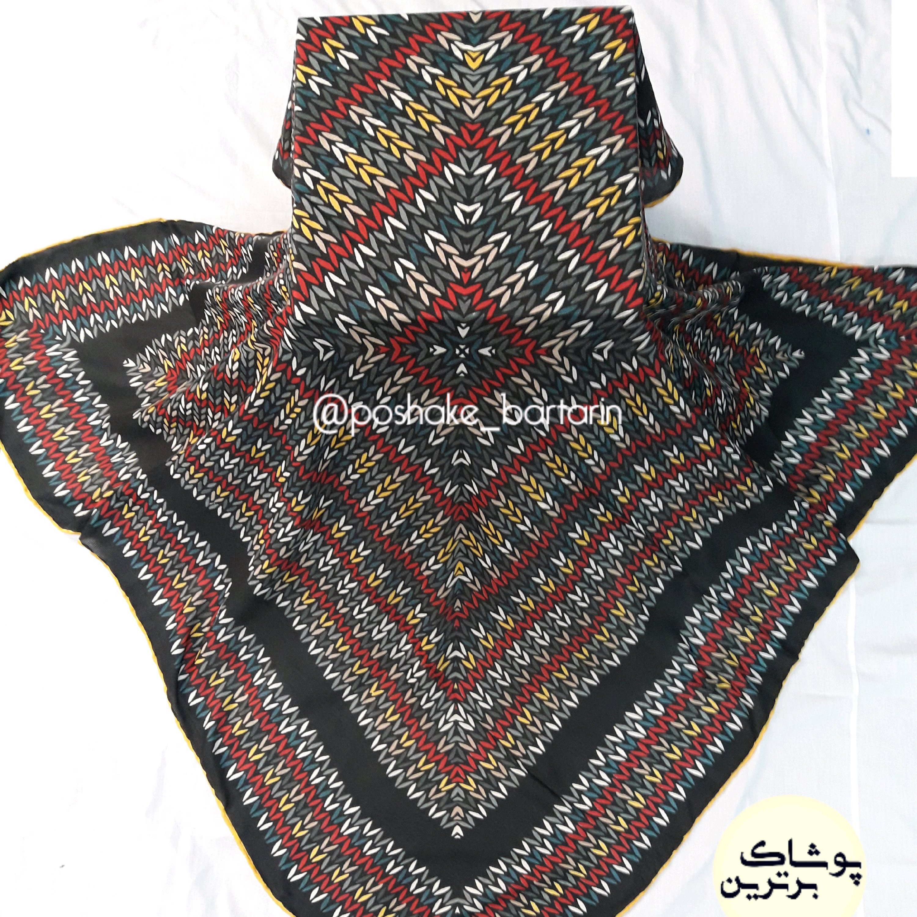 روسری نخی طرح دار قواره 140